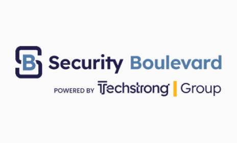 Logo of Security Boulevard featuring the text 'Security Boulevard' in blue and dark blue, and 'powered by Techstrong Group' in smaller text. The design includes a stylized 'SB' icon in a dark blue color.