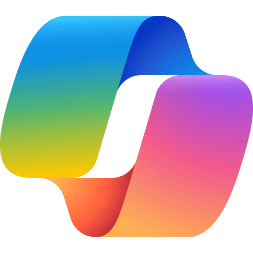 A colorful logo featuring a smooth, flowing design with a gradient blend of blue, yellow, and pink hues.