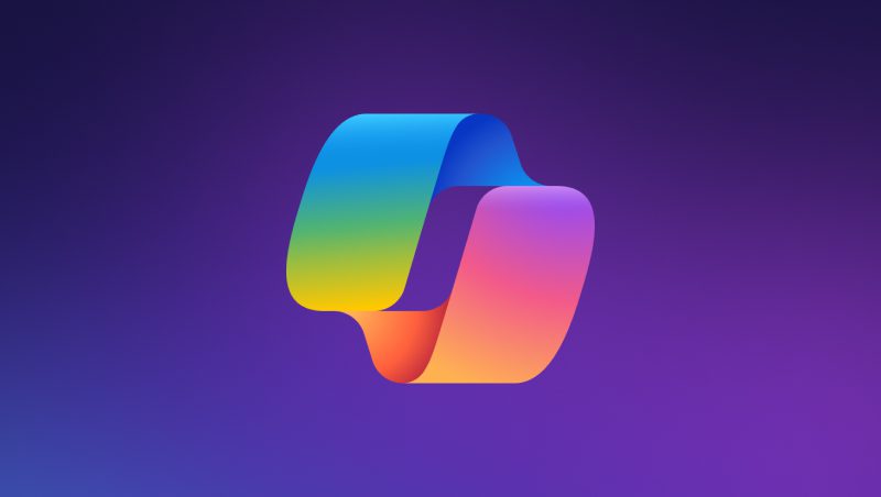 A colorful logo featuring intertwined shapes in gradient shades of blue, yellow, and pink, set against a purple background. This logo represents Microsoft Copilot for Security.