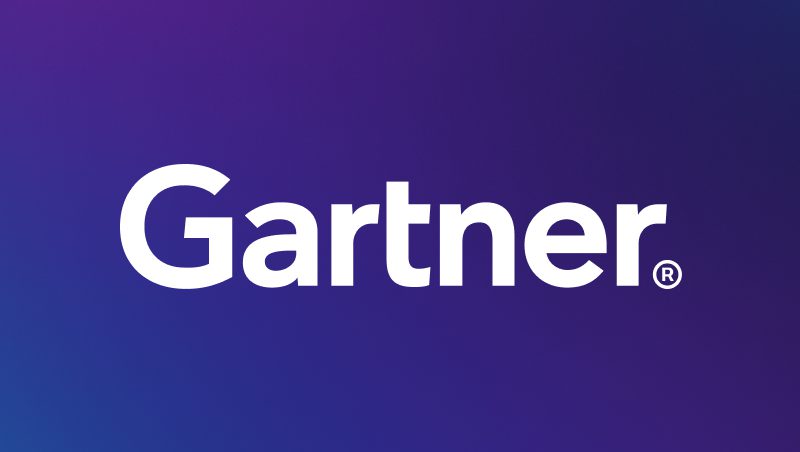 The logo of Gartner displayed on a gradient purple background, representing the company recognized as a leader in research and advisory services. Ontinue named strong performer in Gartner Voice of Customer Report.