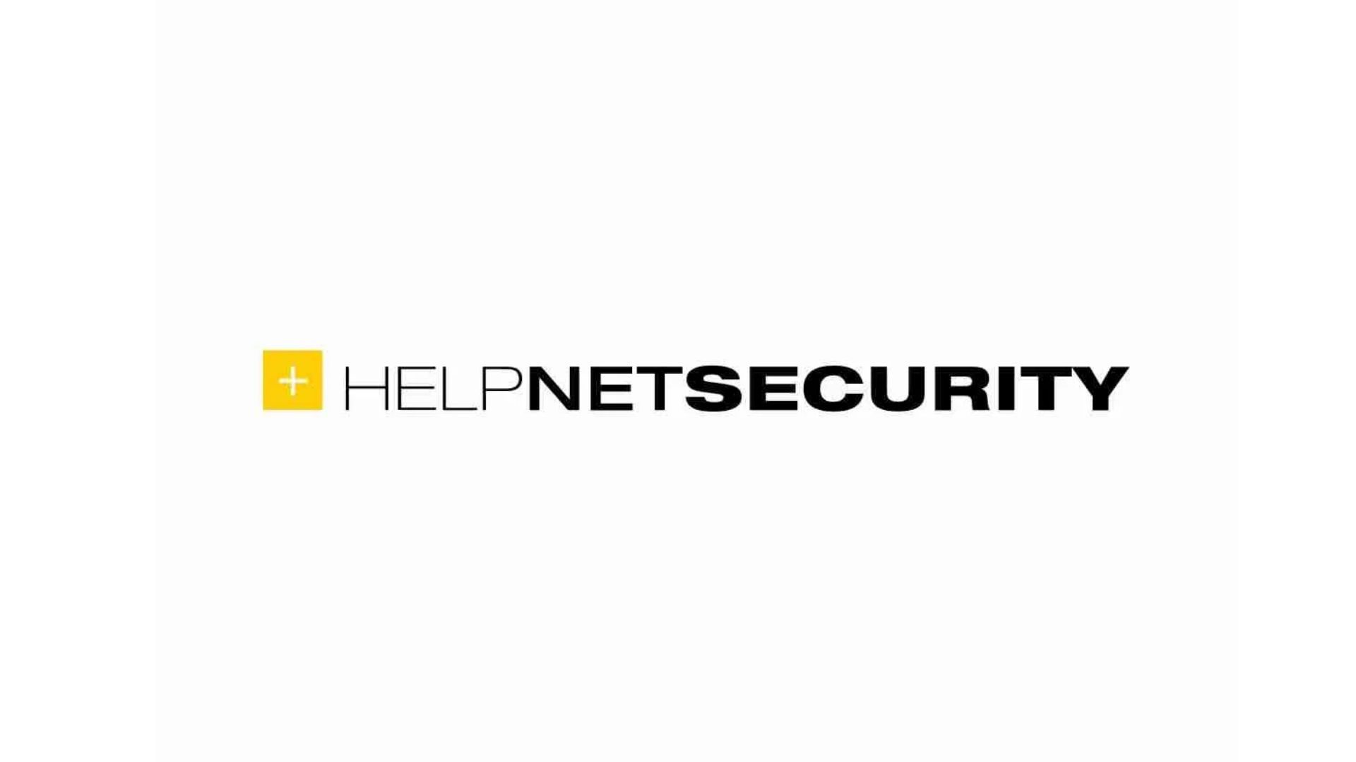 Logo for Help Net Security, featuring a yellow plus sign and the text 'HELP NET SECURITY' in a bold, modern font.