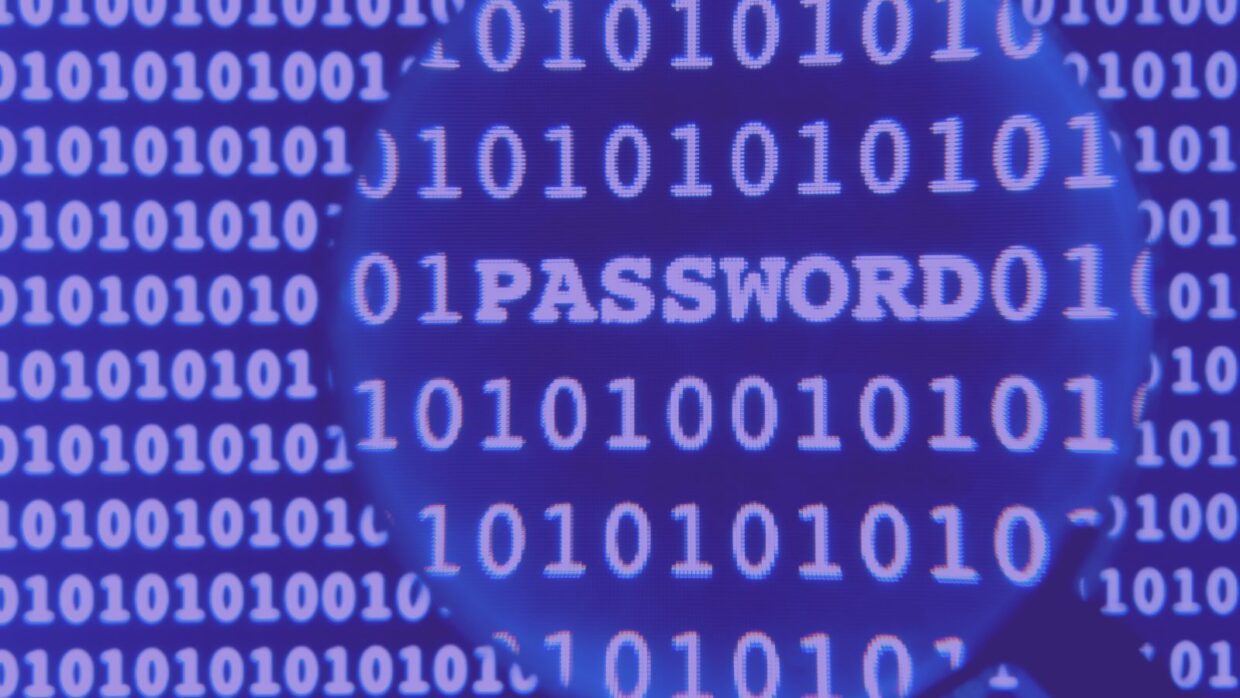 A close-up image featuring the word 'PASSWORD' in white text, surrounded by binary code (0s and 1s) on a blue background, suggesting themes of cybersecurity and data protection.