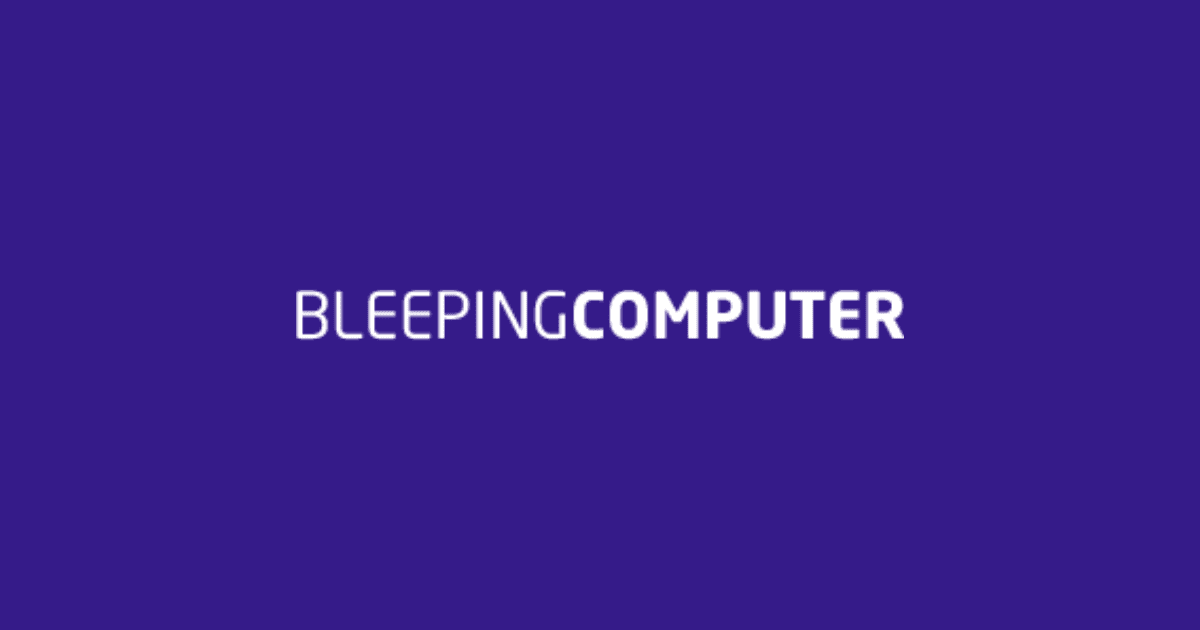 The logo of BleepingComputer displayed on a purple background. The text in white features the word 'Bleeping' in a bold font, and 'COMPUTER' in uppercase letters, both centered and aligned in the middle of the image.