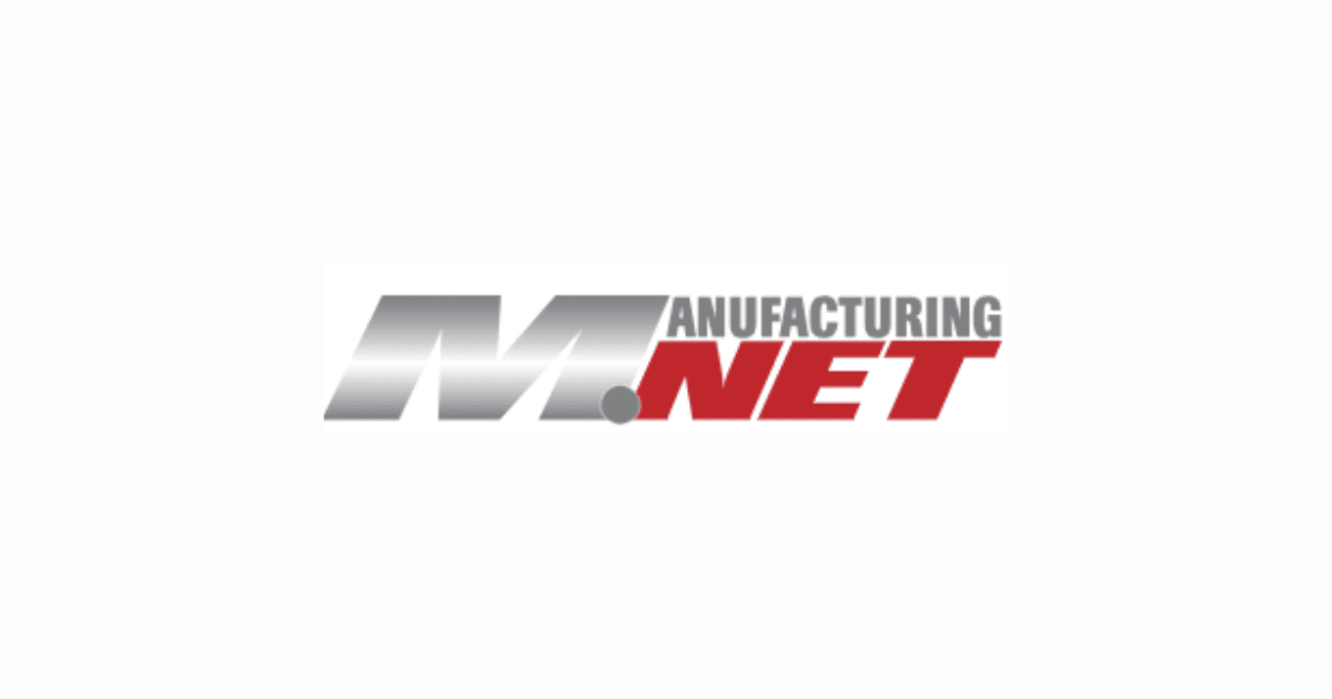 A stylized logo for Manufacturing.net featuring the letter "M" in silver, with the word "ANUFACTURING" in gray and ".NET" in red. The design incorporates a modern font and a circular dot in place of the letter "A".