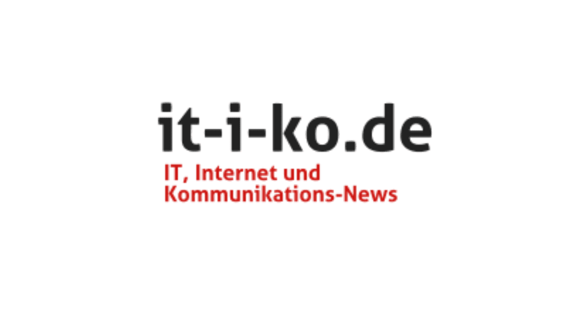 The logo for it-i-ko.de features the text "it-i-ko.de" in bold black letters on a white background. Below it, the phrase "IT, Internet und Kommunikations-News" is displayed in red, indicating the site's focus on technology and communication news.